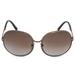 Tom Ford Alexandra Round Sunglasses FT0118 50F 59 Pearl Brown Frames Brown Gradient Lenses