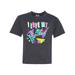 Inktastic I Love my Stepdad- 80s retro style Tween Short Sleeve T-Shirt Unisex Retro Heather Black M