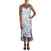 Marchesa Notte Womens Lace Floral Midi Dress