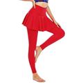 Avamo Women Ladies Solid Color Culottes Leggings High Waist 2 in 1 Skirt and Pant for Yoga Sport Golf Tennis Skating Dance