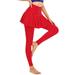 Avamo Women Ladies Solid Color Culottes Leggings High Waist 2 in 1 Skirt and Pant for Yoga Sport Golf Tennis Skating Dance