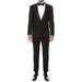 Ferrecci Men's Reno Black Slim Fit Shawl Collar Lapel 2 Piece Tuxedo Suit Set - Tux Blazer Jacket and Pants (36 Short)