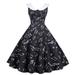Women Sleeveless 1950s Housewife Evening Party Prom Dress