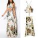 Women Dresses Boho Halter-Neck Long Maxi Dress Beach Dress Sexy Party Dress