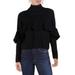 Naadam Womens Wool Ruffled Turtleneck Sweater