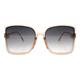 Womens Square Sunglasses Trendy Fashion Minimal Thin Frame UV 400 Clear Peach