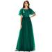 Ever-Pretty Womens Embroidered Long Maxi Wedding Party Bridesmaid Dresses for Women 00904 Green US8