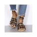 LUXUR Women's Walking Sandals Open Toe Backless Slippers Flat Heel Fashion Shoes Lightweight