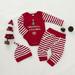 Xmas Newborn Baby Girl Boy Christmas Costume Romper Tops+Pants+Hat Outfits Set