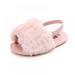 Baby Infant Girls Soft Sole Shoes Plush Slide Sandal Summer Toddler Sandal Princess Non-slip Crib Shoes