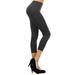 Lady Seamless Capri Leggings w/ High Wast Pants Tummy Control Workout Running 4 Way Stretch Yoga Leggings Plus Size - (Charcoal)