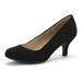 Dream Pairs Women Bridal Slip On Wedding Shoes Party Dress Low Heel Pumps Shoes Luvly Black/Suede Size 9.5