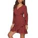 Womens V Neck Long Sleeve Polka Dot A-Line Dress Casual Slim Party Mini Dresses