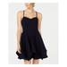 SEQUIN HEARTS Womens Navy Zippered Spaghetti Strap Sweetheart Neckline Short Fit + Flare Party Dress Size 11