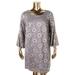 Signature By Robbie Bee Womens Plus Lace Bell Sleeve Cocktail Dress
