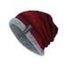 Men Knitted Wool Thermal Beanie Hat Warm Winter Thick Outdoor Slouchy Skull Cap