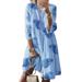 MANTAR Women's Plus Size Boho Mini Dresses Ladies Loose Casual Summer Beach Dress 3/8 Sleeve Party Sundress