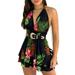 LAPA Women Summer Halter Neck Backless Floral Mini Dress