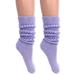 Extra Long Heavy Slouch Socks Lilac 2 Pair Size 9-11