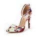 DREAM PAIRS Women's Ankle Strap High Heel Pointed Toe Stilettos Wedding Dress Pumps Shoes OPPOINTED_LACEY FLORAL Size 7.5