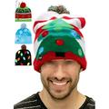 GustaveDesign Christmas LED Light Up Beanie Hat Knit Cap Great Presents for Unisex 3 Flashing Modes Winter Warm Cap Xmas Hat For Adults Kids "Snowflake"