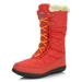 DailyShoes Best Cold Weather Boots Women Women's Comfort Round Toe Snow Boot Winter Warm Ankle Short Quilt Lace Up Shoes Hidden Heel Boots High Eskimo Fur Red,Nylon,8, Shoelace Style Yellow
