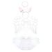 Pretend Play Dress Up White Angel Childrens Tutu Costume Set (3pc Set)