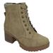 Soda Women Chunky High Heel Combat Army Military Riding Boots Booties Lug Sole Single-S Beige Taupe 6