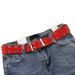 2-Row Metal Grommets Canvas Long Casual Belt