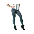 Women Pocket Short Velvet Slim Imitation Denim Skinny Pants Leggings
