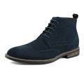 Bruno Marc Mens Oxford Shoes Suede Leather Casual Ankle Chukka Boots URBAN-02 NAVY Size 9