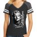 Women's Marilyn Monroe "Black n White" Sporty V-neck Top - XL Black/Heathered Charcoal