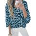 Casual Tops Leopard T-Shirts for Women V-Neck Polka Dots T-Shirts Slim Fit Cotton Tees Ruffle Lantern Sleeve Vintage Womens Tops Blouses S-2XL