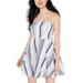 City Studio Womens Juniors Striped Strapless Mini Dress