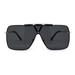 SA106 Luxury Rimless Oversize Shield 90s Fashion Sunglasses Gold Black