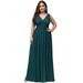 Ever-Pretty Womens Elegant Chiffon Long Maxi Evening Cocktail Bridesmaid Wedding Party Dresses for Women 90162 Teal US4