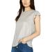 MICHAEL Michael Kors Womens Linen Ruffled Sleeve Pullover Top