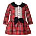 Newborn or Toddler Girls Red Plaid Holiday Christmas Dress 3T