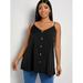 Women's Plus Size Button Front Solid Cami Top