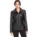 BGSD Women's Kim Bow Seam Leather Scuba Jacket (Regular & Plus Size)