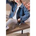 Kids Girls Stylish Pocket Style Buttoned Stretchable Denim Jacket