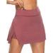 UKAP Womens High Waist 2 in 1 Yoga Athletic Running Skirt Tummy Control High Split Activewear Training Skirts with Liner