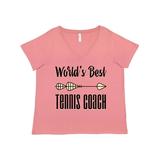 Inktastic Gift for Tennis Coach Arrow World's Best Adult Women's Plus Size V-Neck Female Mauve 3X