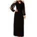 MSK NEW Black Womens Size 10 Chiffon Cold-Shoulder Keyhole Maxi Dress