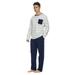 MintLimit Mens Pajamas Classic Stripe Top with Pure Pants Men's Cotton Sleepwear Pajamas Set Long Pjs Sets Collection Men Plus Size Blue L