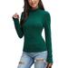 Ladies Mock Neck T-Shirts Long Sleeve Tight Tops for Women Casual Basic Slim Fit Pullover Sweatshirts Stretchy Shirts Blouses Tee Top for Juniors T-Shirts Tops