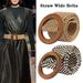 HOTBEST 90 cm Ladies Stretch Belts,Bohemian Belt Women's Braided Belt,Straw Wide Belts,Elasticated Woven Braided Fabric