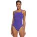 Sporti Poly Pro Solid Thin Strap One Piece Swimsuit (30, Purple)