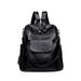 Emmababy Black Multifunctional PU Leather Backpack Single-Shoulder Bag for Women