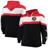 Toronto Raptors Majestic Color Block Wordmark Logo Big & Tall Full-Zip Hoodie - Red/Black